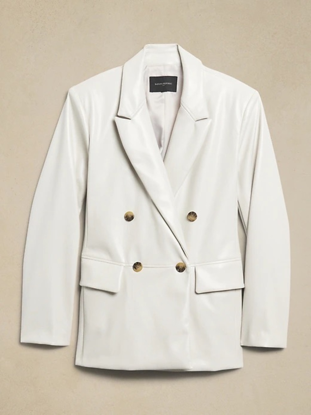 Banana Republic VEGAN LEATHER DOUBLE BREASTED BLAZER  size M